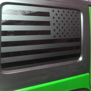American Flag Vinyl Window Decals for 2018-2024 Jeep Wrangler 4-Door JL JLU Made In USA - Matte Black
