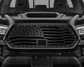 Steel Grille Replacement for Toyota Tacoma 2018-2023 Grill Insert- Wavy Flag