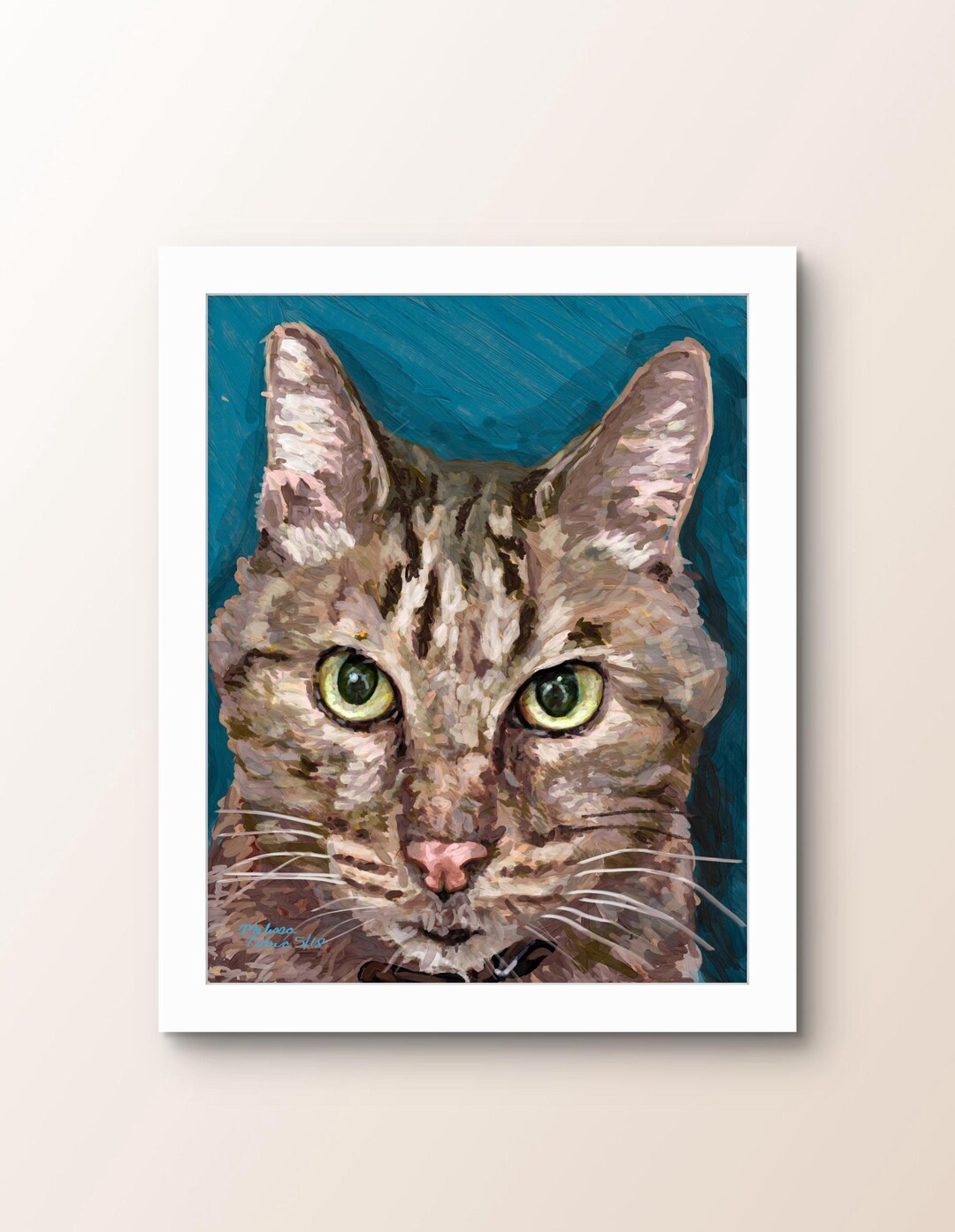 Funny Tabby Cat Portrait Print – Whimsical Pet Wall Art Decor - Etsy
