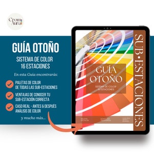 Guía Colorimetría Otoño, Seasonal Color Palette Kit, Autumn Swatches Analysis Guide, Color Seasons Ebook, Paleta Color Sistema 16 Estaciones