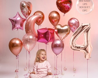 Red Lips Balloon Bouquet: Bachelorette Party Decor