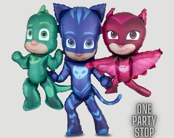PJ Masks Airwalker Balloon: Cat Boy, Gekko, Owlette Foil Party Decor