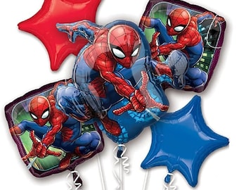 Spiderman Balloon Bouquet: Superhero Party Decor