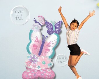 Watercolor Butterfly Foil Balloons: Girls Birthday Party Decor