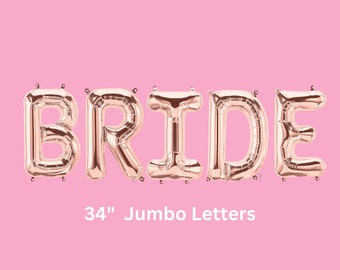 Bride Foil Balloons: 34" Jumbo Letters, Bridal Shower Decor