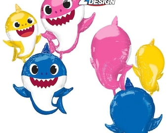 Baby Shark Balloon Bouquet: Anagram Licensed Airwalker, Birthday Party Decor