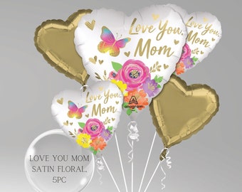 Bouquet de ballons en aluminium Love You Mom - Airloonz floral pour la fête des Mères