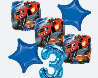 Blaze Monster Truck Birthday Balloons: Anagram Licensed Party Decor