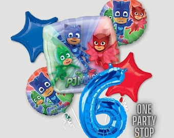 PJ Masks Foil Balloon Bouquet: Kids Birthday Party Decor