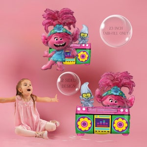Trolls Poppy Balloon Bouquet: Birthday Party Decoration