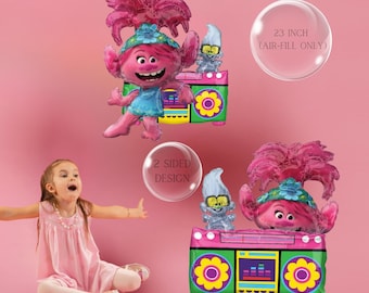 Trolls Poppy Balloon Bouquet: Birthday Party Decoration
