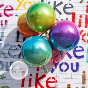Astronaut Balloon Bouquet: Space Party Decor, Rainbow Number Balloons 16" Ombre Orbz 1pc
