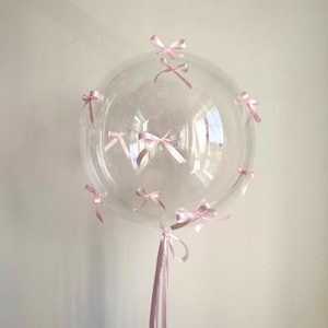 Bow trend Coquette Balloons DYI | Clear Balloon Pink Blush Bows | Bachelorette Decorations | Bow Birthday Party | Coquette Bridal Supplies