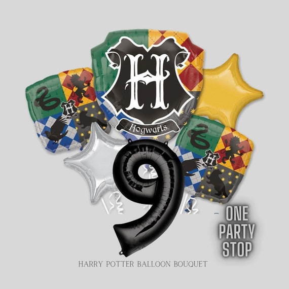 Magical Hogwarts Balloon Bouquet, Harry Potter Wizard Number Balloons for Birthday, Harry Potter Party Decor Anagram Licensed