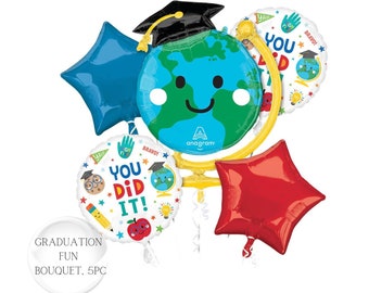 Graduation Balloon Bouquet: Congrats Grad Gold Glitter