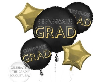 Congrats Grad Mylar Balloon Bouquet - Graduation Party Decor