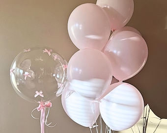 Pink Bow Balloons: Coquette Party DIY Kit