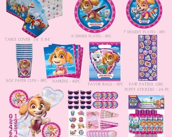 Skye Paw Patrol Birthday Party Supplies: Banner, Balloons & Decorations