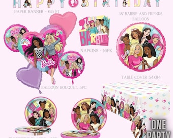 Barbie Happy Birthday Balloon Bouquet: Dream Foil Party Decor