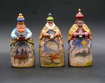 Jim Shore 2003 Wise Men, Vintage Jim Shore Wise Men, Christmas Wise Men Figurines, Three Wise Men, Jim Shore Three Kings, Nativity Wise Men