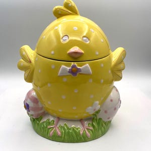 Chicken Cookie Jar, Yellow Chicken Cookie Jar, Vintage Chicken Cookie Jar, Easter Gift Idea Cookie Jar, Ceramic Chicken Cookie Jar