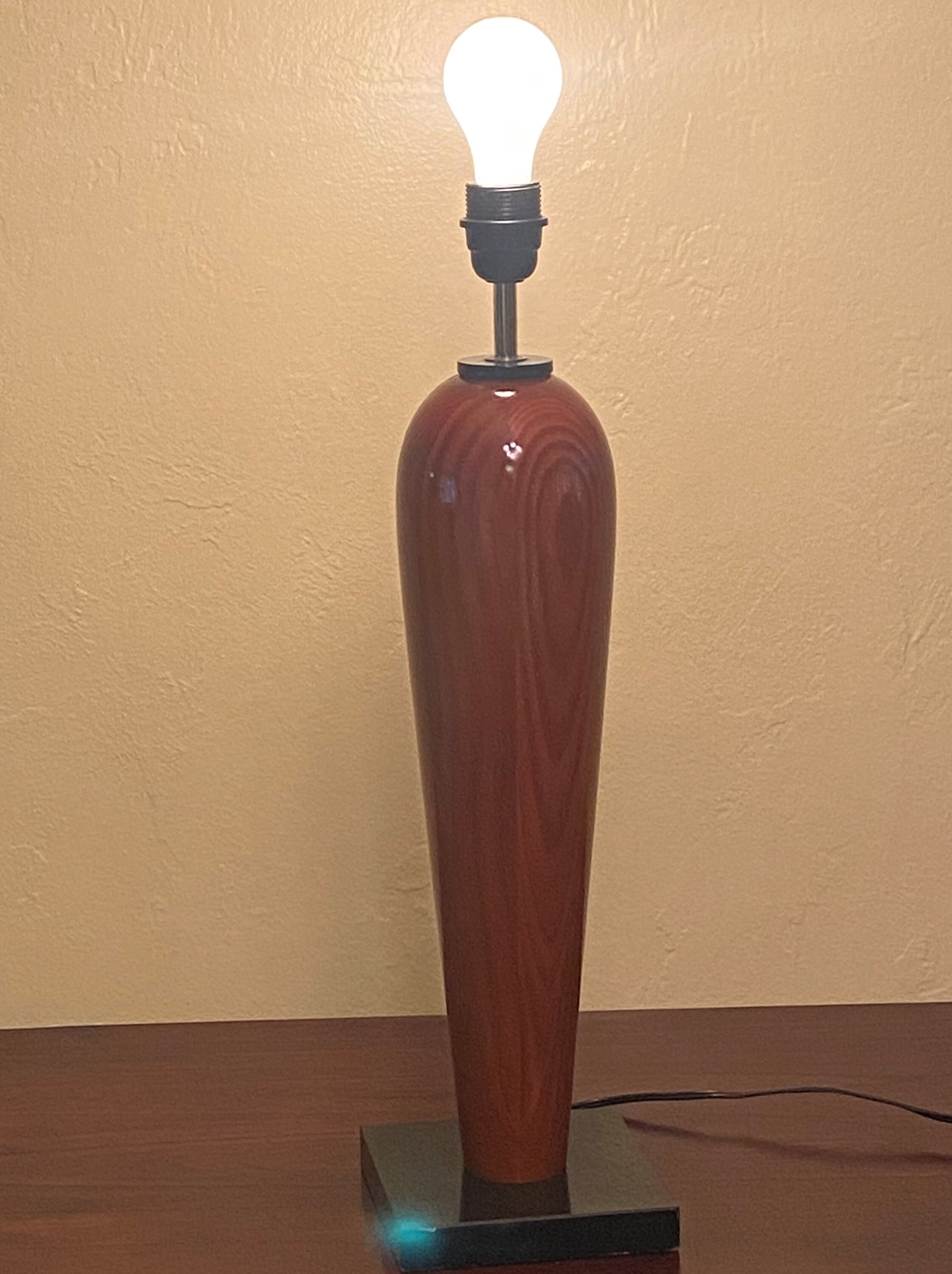 Vintage Wood Table Lamp, Mid Century Wood Table Lamp, Made in Taiwan
