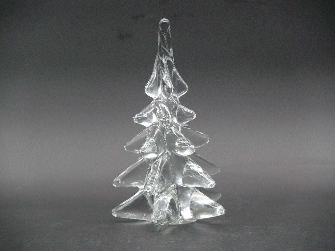 7.5 Inch Clear Glass Tree Crystal Christmas Tree Vintage Etsy