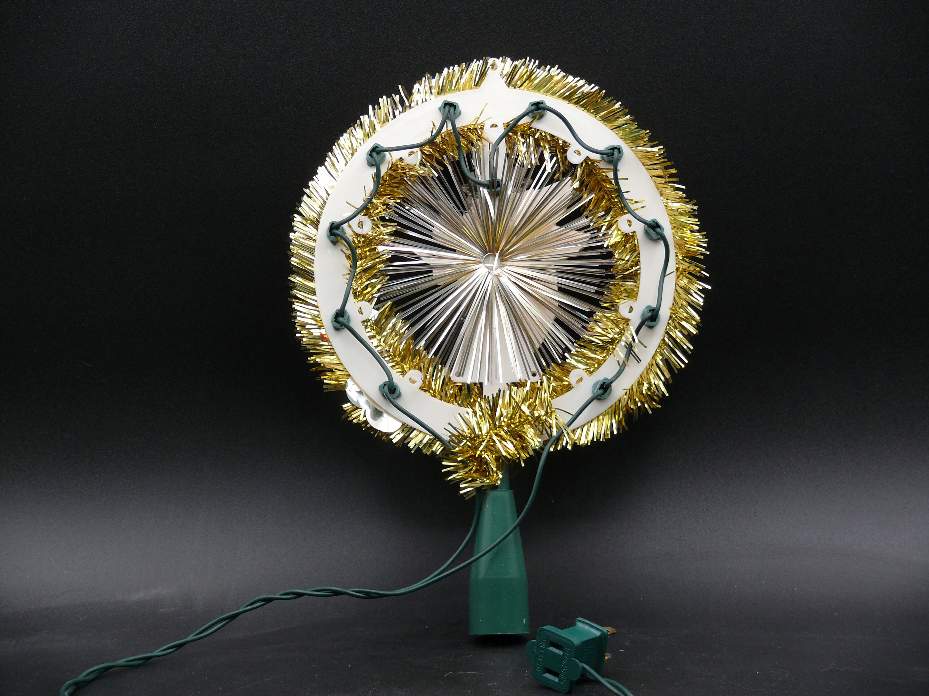 8 in Angel Tree Topper Wreath, Lighted Tinsel Wreath Tree Topper