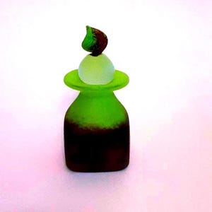 Vintage Perfume Bottle, French Art Glass Bottle, Green Perfume Bottle, French Perfume Bottle, Collectible Perfume Bottle, Art Glass Bottle