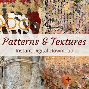 Patterns & Textures #1: Digital Collage Paper, Instant Download Printable, Art Journal Page, Mixed Media Art Paper