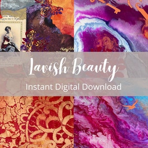 Lavish Beauty Digital Collage Paper, Instant Download Printable, Art Journal Page, Mixed Media Art