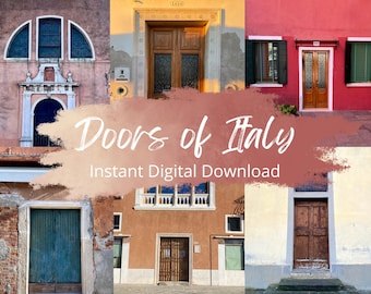 Doors of Italy Digital Collage Paper, Instant Download Printable, Art Journal Page, Mixed Media Art