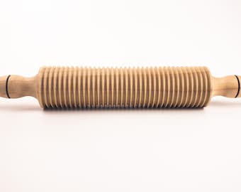 Wooden Pasta Cutter Roller, Handmade Italian Pasta Tool, Ravioli & Noodle Dough Cutter, Rustic Kitchen Gift for Pasta Lovers