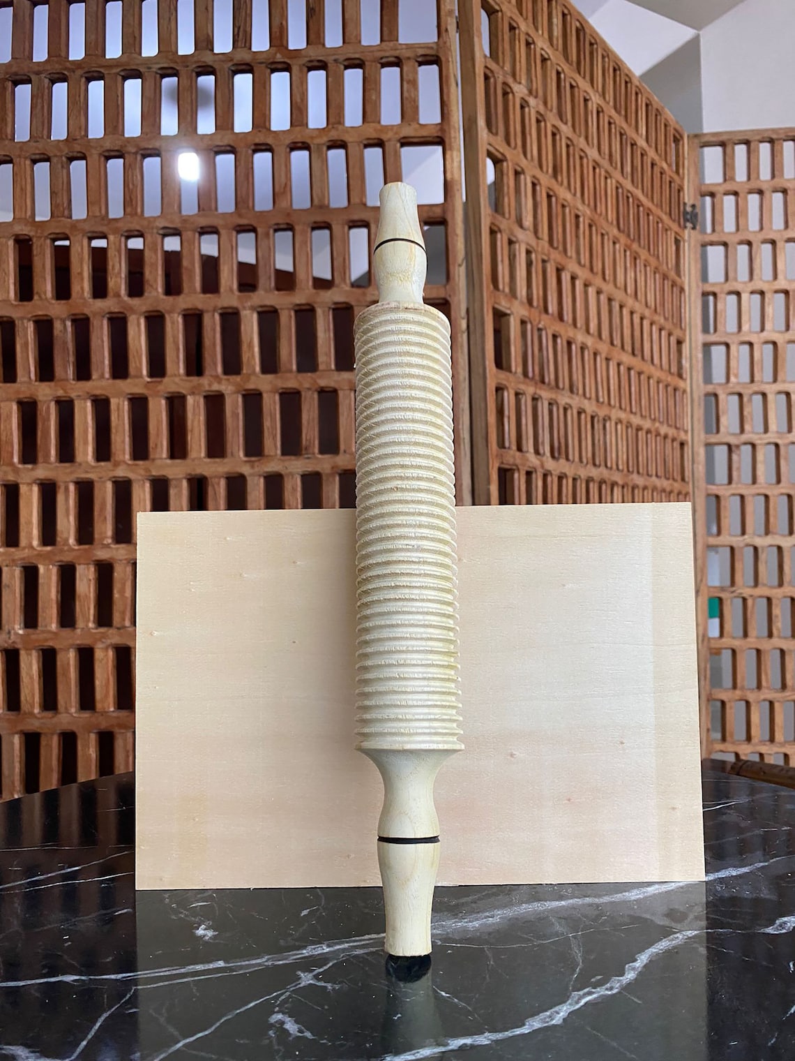 Wooden Noodle Cutter Rolling Pin 23cm Pasta Cutter Dumpling Cutter