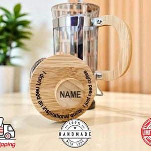 Personalized Bamboo French Press | Custom Coffee Gift | Engraved Coffee Maker 350ML