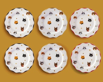 Unique Pink Cat Paper Cake Plates - Set Of 8, 7-Inch Dessert Plates For Cat-Themed Birthday Parties - View #6