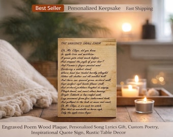 Personalized Wooden Poem Plaque, Custom Song Lyrics or Vows Sign, Engraved Wood Poetry Gift, Meaningful Home Decor