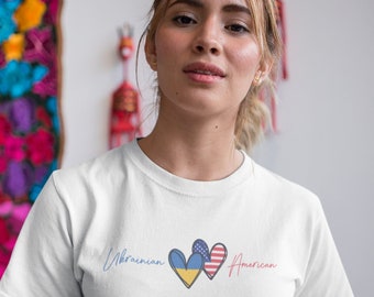 Oekraïens Amerikaans shirt | Damesshirt Oekraïne | Schattig Oekraïne shirt | Oekraïense wortels shirt | Oekraïne geschenk | Terug naar schoolshirt