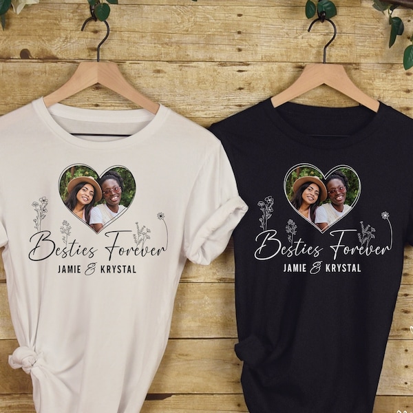 Personalized Matching Bestie Shirt with Photo | Sisters Matching Tee | Bff Shirts | Best Friend Birthday Gift | Custom Shirt | Girl Trip Tee