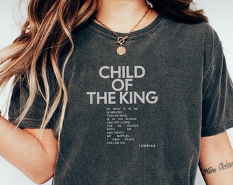 Child of the King tshirt, Daughter of God tee, Christian Identity, Jesus Church shirt, Christ is King Merch, Bible Verse Tee, Faith Shirt