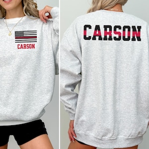 Custom Marine Corps Wife Sweatshirt with Name, Personalized USMC Family Shirt, Christmas Gift Marines Military Family Sweatshirt Red Line