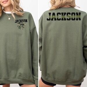 Custom Army Wife Sweatshirt with Name, Personalized Army Solider Family Coquette Tee, Army Girlfriend Gift Proud Military Family Sweatshirt