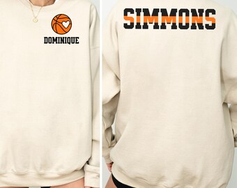 Sudadera personalizada para mamá de baloncesto, sudadera personalizada con nombre de baloncesto, regalo para mamá de baloncesto, sudadera personalizada para mamá de baloncesto