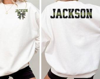 Benutzerdefinierte Armee Frau Sweatshirt mit Namen, personalisierte Army Solider Familie Coquette Tee, Armee Freundin Geschenk Stolze Militärfamilie Sweatshirt