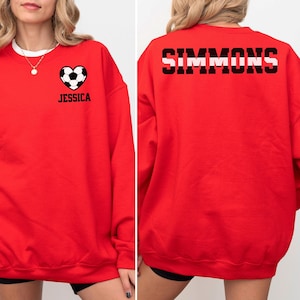 Custom Soccer Player Sweatshirt, Personalized Soccer Name Sweatshirt, Gift for Soccer Mom, Personalized Game Day Soccer Mama Sweatshirt Gift