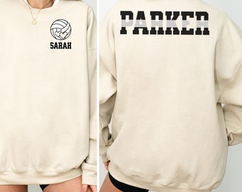 Custom Volleyball Mom Sweatshirt, Personalized Volleyball Name Sweatshirt, Gift for Volleyball Mom, Personalized Volleyball Mama Sweatshirt