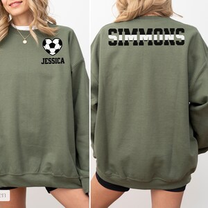 Custom Soccer Player Sweatshirt, Personalized Soccer Name Sweatshirt, Gift for Soccer Mom, Personalized Game Day Soccer Mama Sweatshirt Gift
