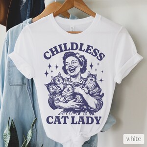 Childless Cat Lady Shirt, Kamala 2024, Cat Mom For Kamala, Funny Election Tee, Vintage Feminist T-Shirt, Democrat Cat Lady Harris Rally Tee