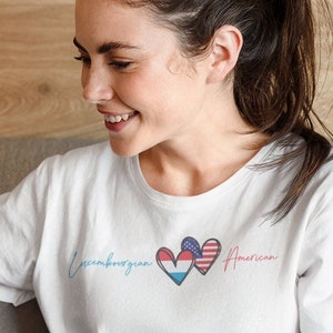 Luxembourgian American Shirt | Luxembourg Women&#39;s Shirt | Cute Luxembourg Shirt | Luxembourg Roots Shirt | Luxembourg Gift | Back to School
