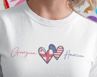 Georgian American Shirt | Georgia Women's Shirt | Cute Georgia Shirt | Georgian Roots Shirt | Georgia Gift | Back to School Shirt